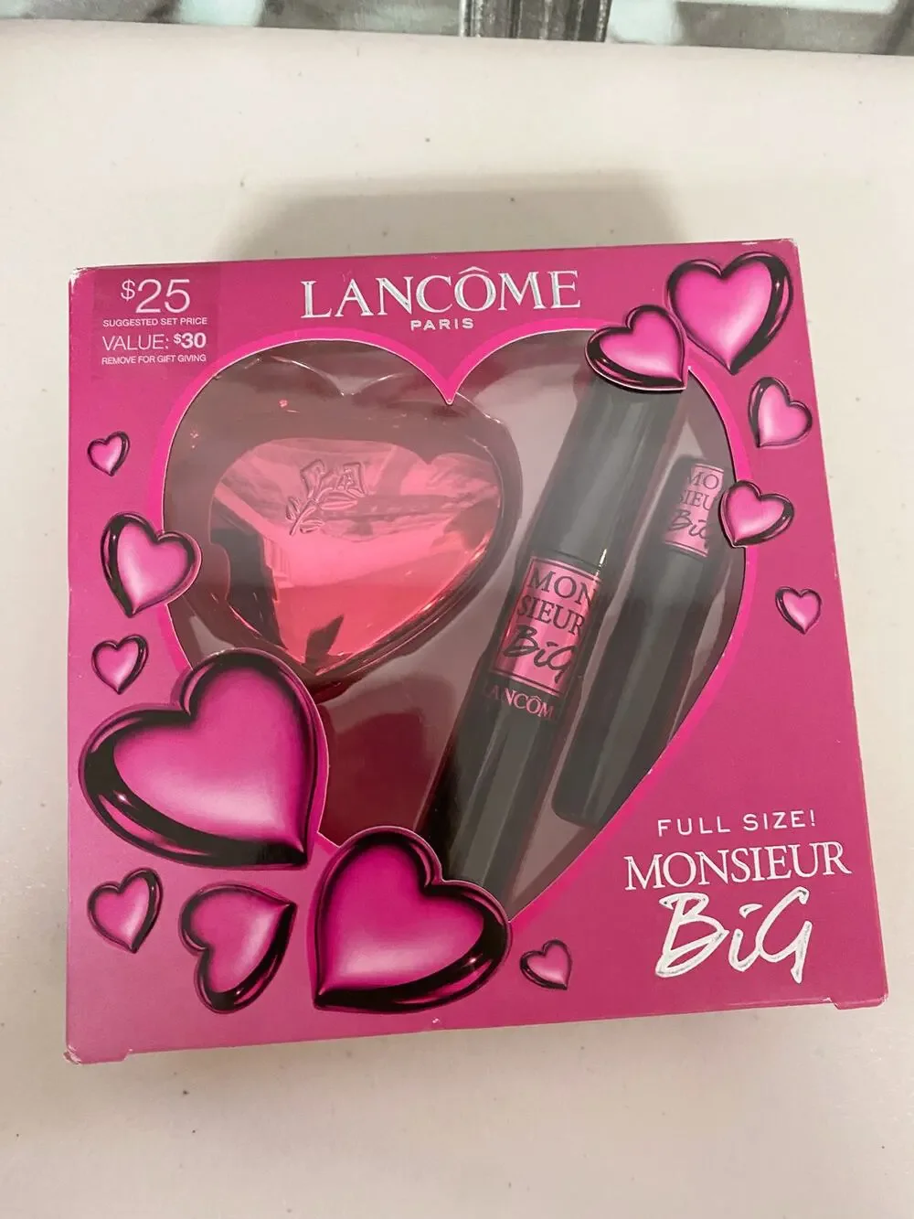 Lancome Monsieur Big Mascara Set Full Mini Mascara Heart Mirror Limited Edition